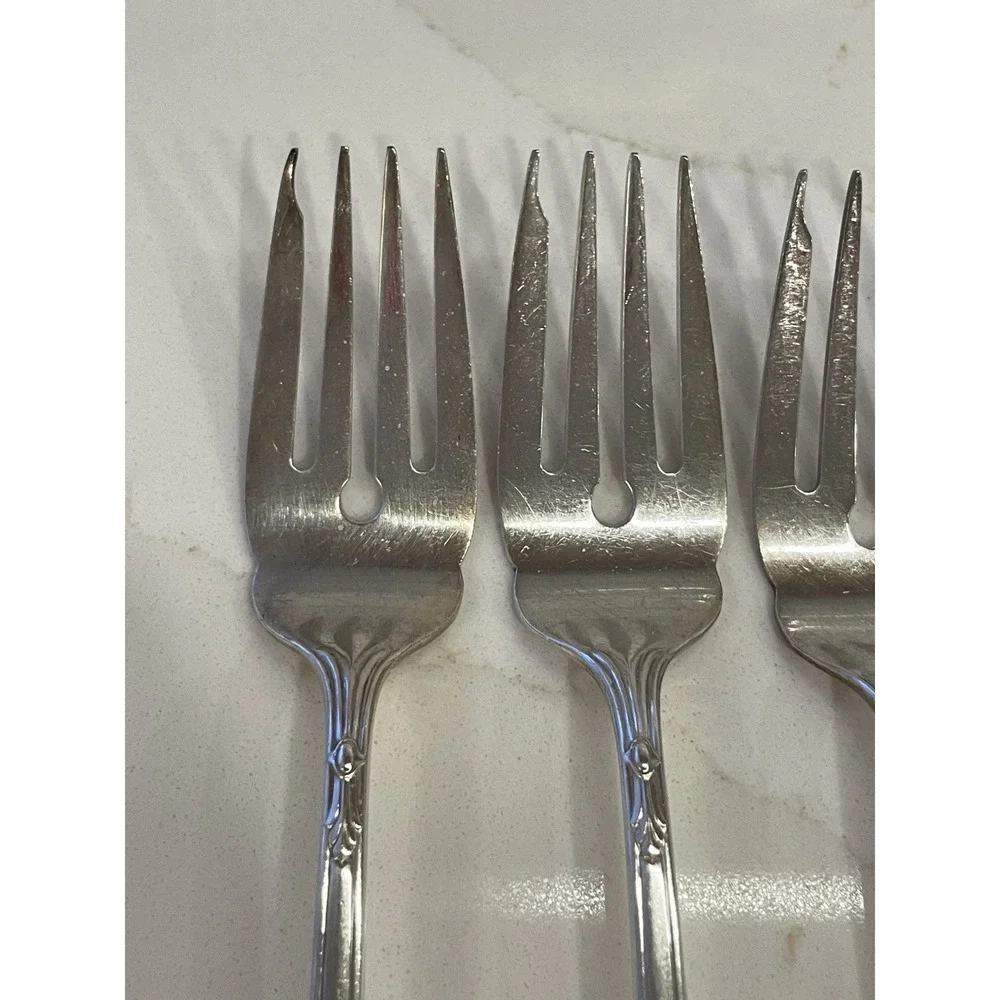 Vintage Gorham Lady Caroline Silver Plate Salad Dessert Forks Set of 6‎ 1933